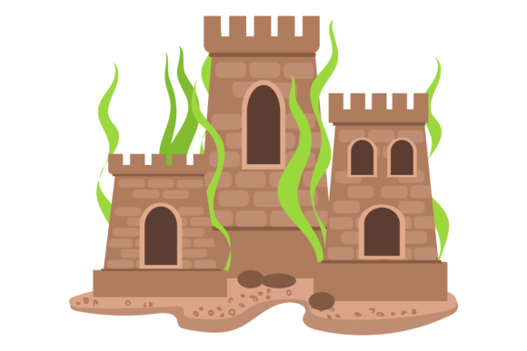 Download Underwater Castle Cartoon Icon. Aquarium - Underwater Collection